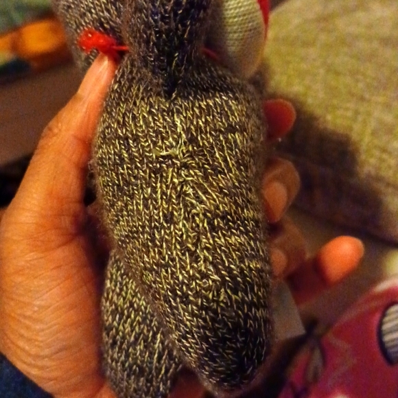 •Schylling Sock Monkey Yarn Red Hair 7" Brown Plush Stuffed Animal Baby Doll - Picture 12 of 12